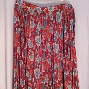 LulaRoe Deanne Skirt orange floral L